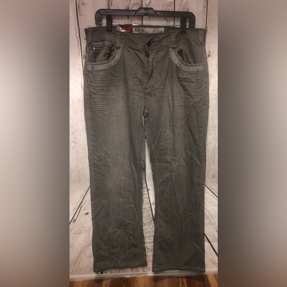 NWT! Mens XIOS PREMIUM Denim Bootcut Low Rise 36 X 32 LT Gray. - Picture 2 of 7